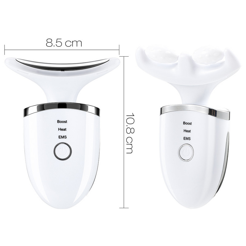 EMS mikrosrovės kaklo pakėlimo aparatas kaklo masažuoklis grožio elektrinis terminis raudonos šviesos terapinis raukšlių šalinimas, senėjimą stabdantis odos priežiūra
