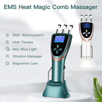 EMS Microcurrent Warm Heat 36-53 Vibration Magnetic Therapy Meridians Care Μασάζ Χτένη Ανύψωσης προσώπου Συσκευή ομορφιάς
