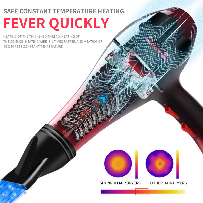 210-240 V professionaalne föön Tugev võimsusega juuksurisalongi stiilitööriistad kuuma külma õhuga föön, 5 kiiruse reguleerimisega föön