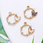 20kom šareni leptir legura cirkon akril životinjski privjesak narukvice ogrlice naušnice nakit za izradu pribora DIY rukotvorine