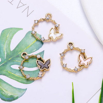 20kom šareni leptir legura cirkon akril životinjski privjesak narukvice ogrlice naušnice nakit za izradu pribora DIY rukotvorine
