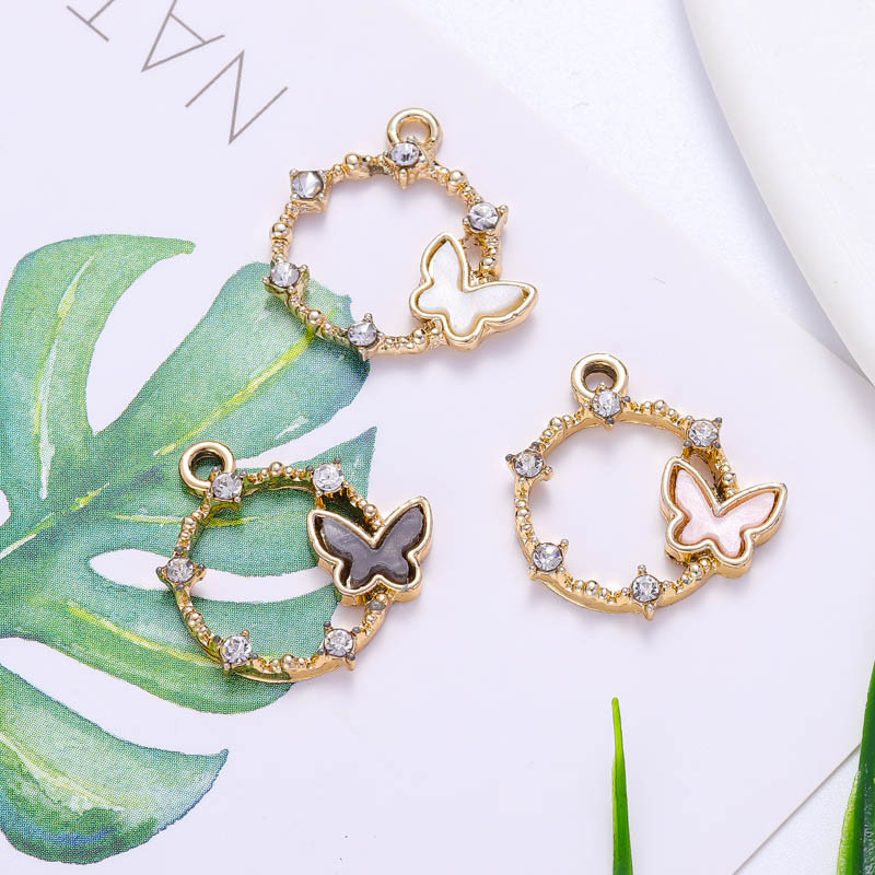 20kom šareni leptir legura cirkon akril životinjski privjesak narukvice ogrlice naušnice nakit za izradu pribora DIY rukotvorine