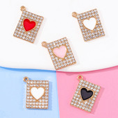 20kom 16*20 mm cirkonsko srce kvadratni privjesak Party luksuzni dodaci za izradu nakita Ogrlica Naušnice Lanac za mobilni telefon DIY rukotvorine
