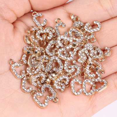 20 tk/partii sädelev kristalltsirkooniumoksiid, 26 kirjaga ripats naistele kaelakee kõrvarõngad, ehted sulamist kivikivist võluripatsi isetegemise komplekt