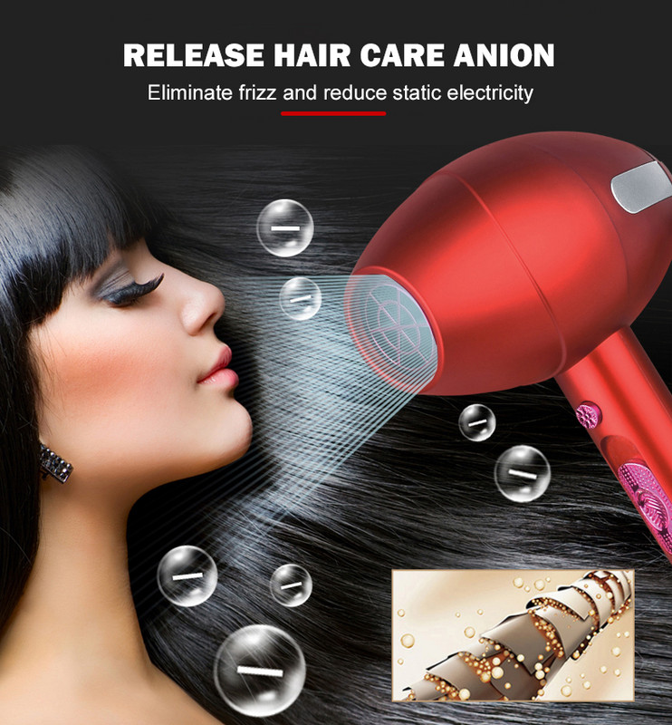 Elektriline föön Puhumistööriistad Professionaalne Styling 210-240V 1400W Salong Kuum/külm tuul Uus