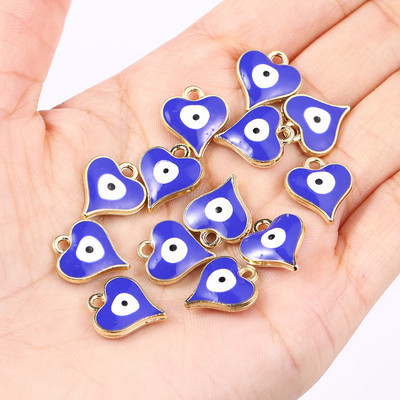 20db 10*12mm ötvözet zománc csöpögő kerek török gonosz szem medál görög amulett barkács nyaklánc karkötő fülbevaló ékszer dísz