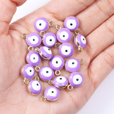 20db 10*12mm ötvözet zománc csöpögő kerek török gonosz szem medál görög amulett barkács nyaklánc karkötő fülbevaló ékszer dísz