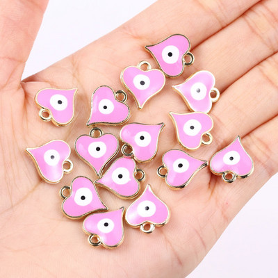 20db 10*12mm ötvözet zománc csöpögő kerek török gonosz szem medál görög amulett barkács nyaklánc karkötő fülbevaló ékszer dísz