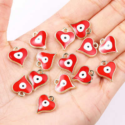 20db 10*12mm ötvözet zománc csöpögő kerek török gonosz szem medál görög amulett barkács nyaklánc karkötő fülbevaló ékszer dísz