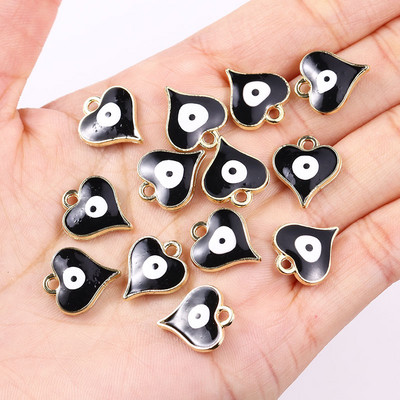 20db 10*12mm ötvözet zománc csöpögő kerek török gonosz szem medál görög amulett barkács nyaklánc karkötő fülbevaló ékszer dísz