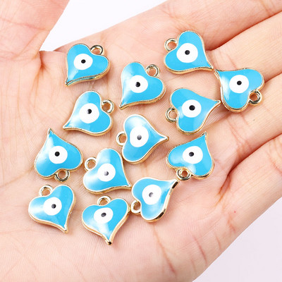 20db 10*12mm ötvözet zománc csöpögő kerek török gonosz szem medál görög amulett barkács nyaklánc karkötő fülbevaló ékszer dísz