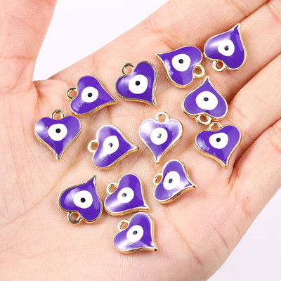 20db 10*12mm ötvözet zománc csöpögő kerek török gonosz szem medál görög amulett barkács nyaklánc karkötő fülbevaló ékszer dísz