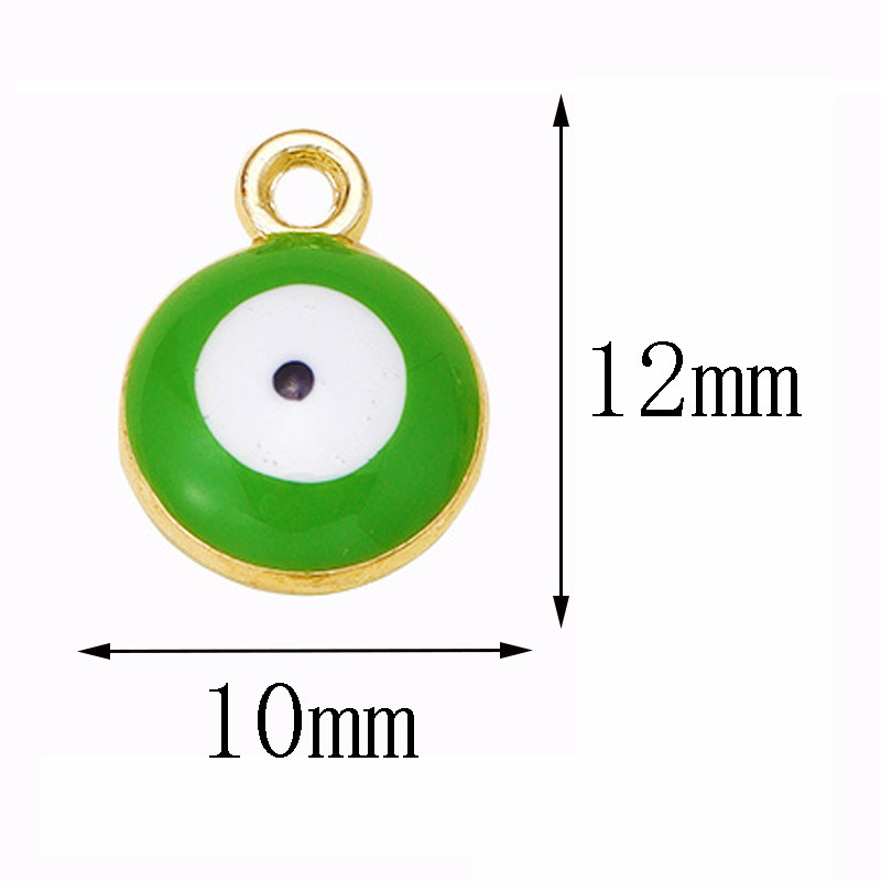 20db 10*12mm ötvözet zománc csöpögő kerek török gonosz szem medál görög amulett barkács nyaklánc karkötő fülbevaló ékszer dísz