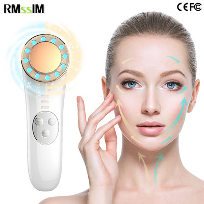 Masaj galvanic facial 7 în 1 Instrumente de îngrijire a pielii cu lumină roșie și albastră Dispozitiv de ridicare a feței Dispozitiv de strângere a feței EMS Micro Current