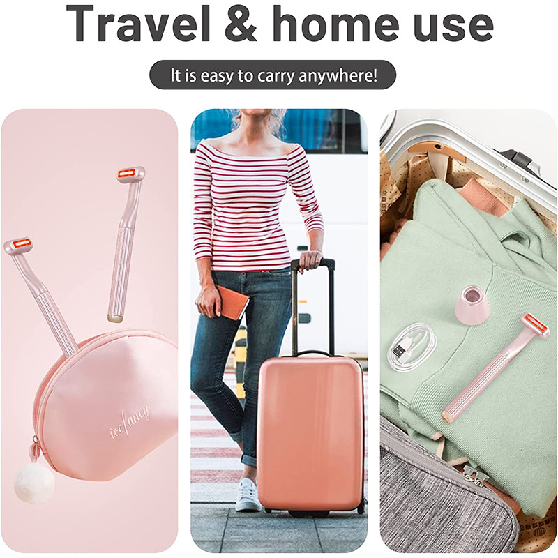 4 u 1 štapić za lice Mikrostrujni toplinski terapeutski 360° rotirajući štapić za uljepšavanje očiju za smanjenje bora Alat za njegu kože lica protiv starenja