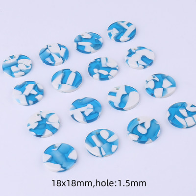 10 tk 18x18mm segavärvi ümmargune väike võluripats akrüülist kõrvarõnga kaelakee meisterdamiseks ehete tegemiseks, võtmehoidja juukseaksessuaarid