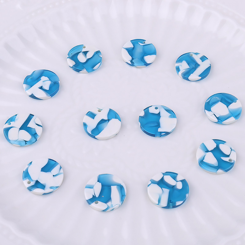 10 tk 18x18mm segavärvi ümmargune väike võluripats akrüülist kõrvarõnga kaelakee meisterdamiseks ehete tegemiseks, võtmehoidja juukseaksessuaarid