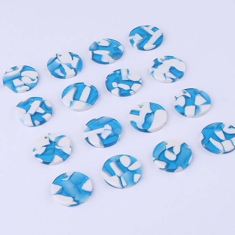 10 tk 18x18mm segavärvi ümmargune väike võluripats akrüülist kõrvarõnga kaelakee meisterdamiseks ehete tegemiseks, võtmehoidja juukseaksessuaarid