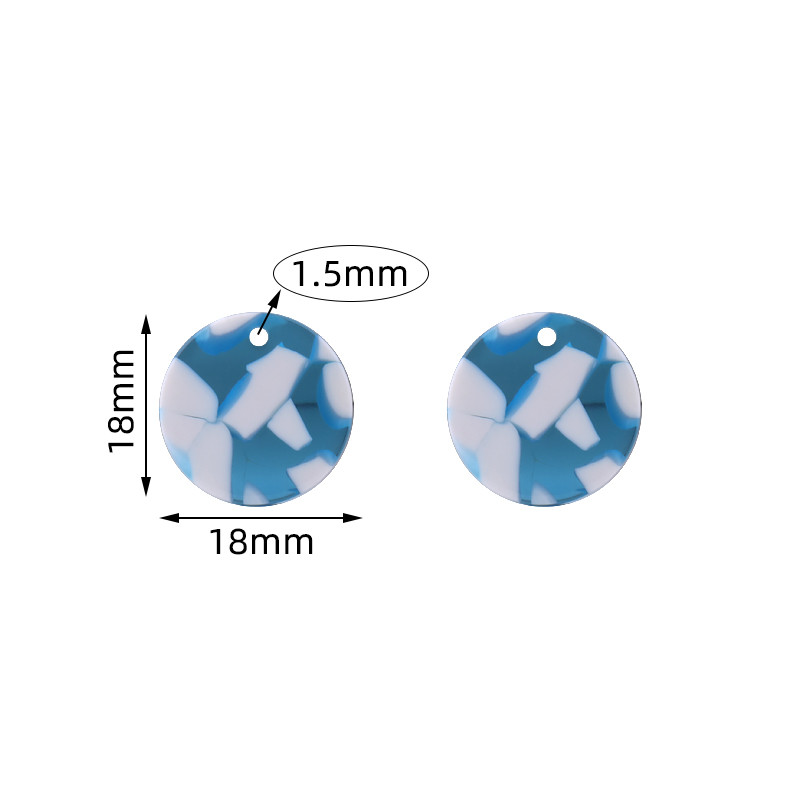 10 tk 18x18mm segavärvi ümmargune väike võluripats akrüülist kõrvarõnga kaelakee meisterdamiseks ehete tegemiseks, võtmehoidja juukseaksessuaarid