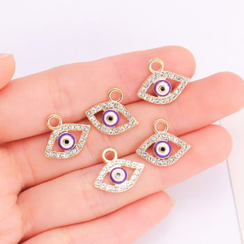 Κολιέ από κράμα μετάλλου Evil Eye Charm 10 τμχ για γυναίκες που φτιάχνουν δώρο Κοσμήματα μόδας Τουρκικά μενταγιόν ματιών Σκουλαρίκια DIY αξεσουάρ