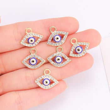 Κολιέ από κράμα μετάλλου Evil Eye Charm 10 τμχ για γυναίκες που φτιάχνουν δώρο Κοσμήματα μόδας Τουρκικά μενταγιόν ματιών Σκουλαρίκια DIY αξεσουάρ