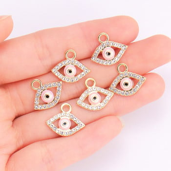 Κολιέ από κράμα μετάλλου Evil Eye Charm 10 τμχ για γυναίκες που φτιάχνουν δώρο Κοσμήματα μόδας Τουρκικά μενταγιόν ματιών Σκουλαρίκια DIY αξεσουάρ