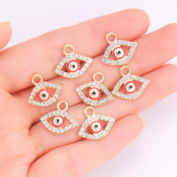 Κολιέ από κράμα μετάλλου Evil Eye Charm 10 τμχ για γυναίκες που φτιάχνουν δώρο Κοσμήματα μόδας Τουρκικά μενταγιόν ματιών Σκουλαρίκια DIY αξεσουάρ