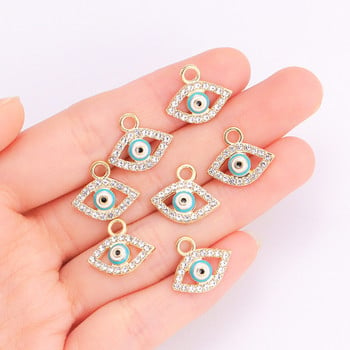 Κολιέ από κράμα μετάλλου Evil Eye Charm 10 τμχ για γυναίκες που φτιάχνουν δώρο Κοσμήματα μόδας Τουρκικά μενταγιόν ματιών Σκουλαρίκια DIY αξεσουάρ