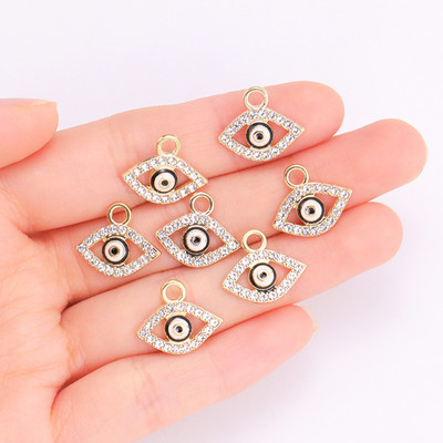 10 ks zliatinových kovových náhrdelníkov s príveskom na oko pre ženy, výroba darčekových šperkov, módnych tureckých očných príveskov, náušníc, DIY doplnkov