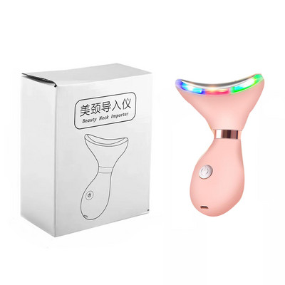 Kaela näo tõstev iluseade 3 värvi LED raadiosageduslik fotonvibratsioon näomasseerija valgendamine pinguldav nahahooldusvahendid