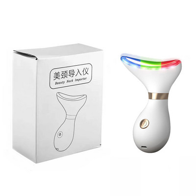 Kaela näo tõstev iluseade 3 värvi LED raadiosageduslik fotonvibratsioon näomasseerija valgendamine pinguldav nahahooldusvahendid