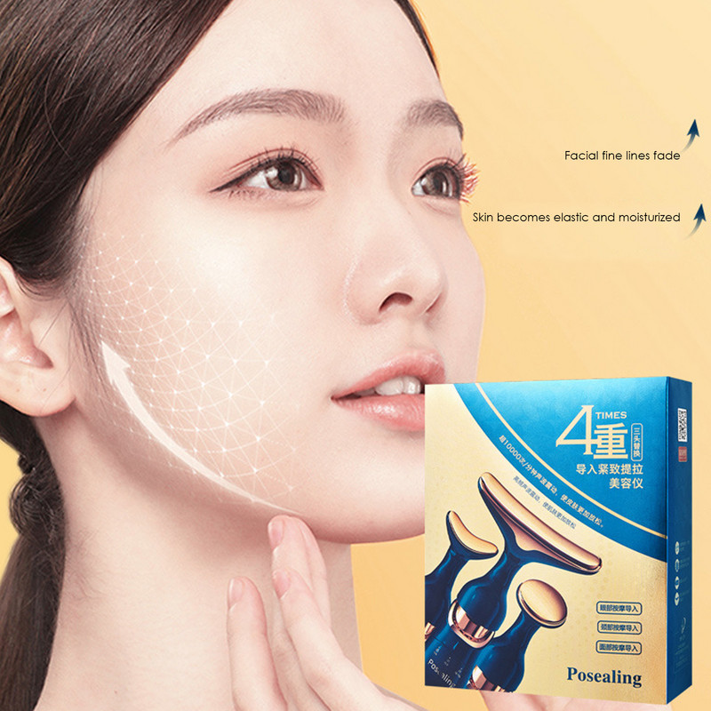 3-ühes multifunktsionaalne näomasseerija kaela näo-silmamassaaži sissejuhatus mikrovoolu naha noorendamiseks vananemisvastane iluseade