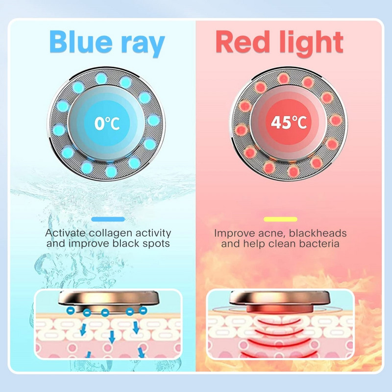 Galvanic Facial Massager Skin Care 5 in 1 Face Lifting Machine RF Skin Tightening Light Therapy Vananemisvastane Kortsude Iluseade