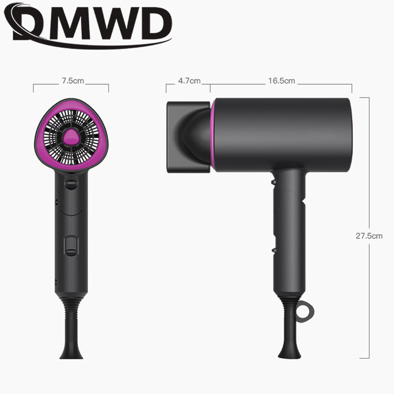 110V/220V Električno sušilo za kosu Prijenosno sklopivo puhalo Prilagodba toplog hladnog zraka Profesionalni salon Frizersko sušilo za kosu 1800W