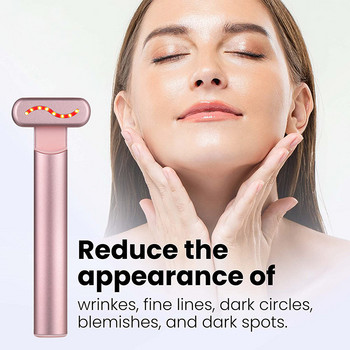 EMS Microcurrent Face Lifting Device Червена светлина Facial Wand Eye Neck Massager Skin Sighting Anti Wrinkle Skin Care Beauty Tool