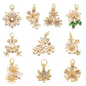 razno cvijeće Privjesci za izradu nakita Zlatna boja Javorov list Tratinčice Diy Naušnice Ogrlica Metalni bakarni cirkon