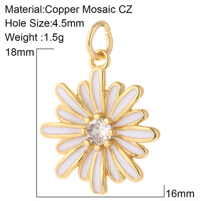 razno cvijeće Privjesci za izradu nakita Zlatna boja Javorov list Tratinčice Diy Naušnice Ogrlica Metalni bakarni cirkon