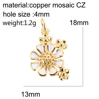 razno cvijeće Privjesci za izradu nakita Zlatna boja Javorov list Tratinčice Diy Naušnice Ogrlica Metalni bakarni cirkon