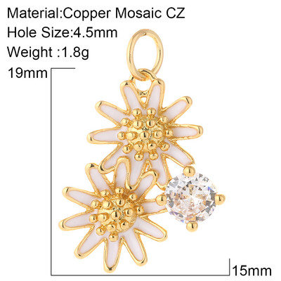 razno cvijeće Privjesci za izradu nakita Zlatna boja Javorov list Tratinčice Diy Naušnice Ogrlica Metalni bakarni cirkon