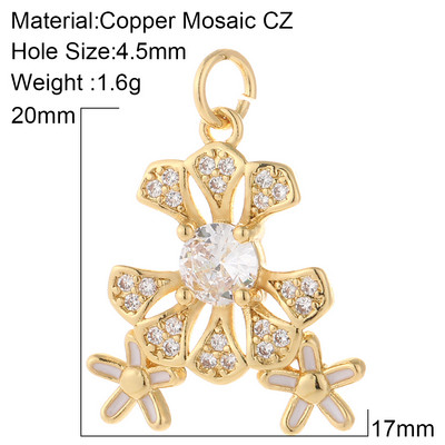 razno cvijeće Privjesci za izradu nakita Zlatna boja Javorov list Tratinčice Diy Naušnice Ogrlica Metalni bakarni cirkon