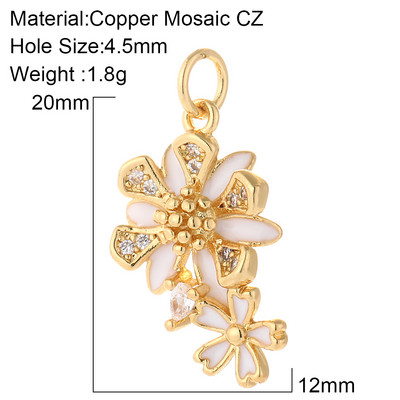 razno cvijeće Privjesci za izradu nakita Zlatna boja Javorov list Tratinčice Diy Naušnice Ogrlica Metalni bakarni cirkon