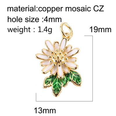 razno cvijeće Privjesci za izradu nakita Zlatna boja Javorov list Tratinčice Diy Naušnice Ogrlica Metalni bakarni cirkon