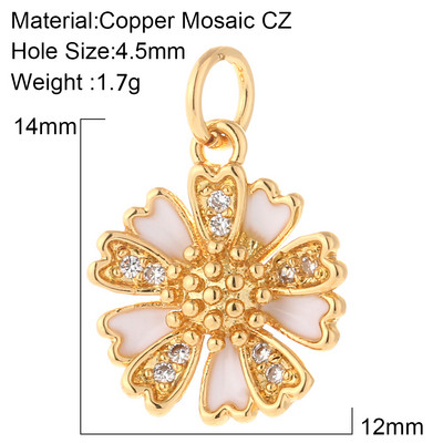 razno cvijeće Privjesci za izradu nakita Zlatna boja Javorov list Tratinčice Diy Naušnice Ogrlica Metalni bakarni cirkon