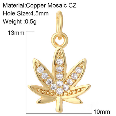 razno cvijeće Privjesci za izradu nakita Zlatna boja Javorov list Tratinčice Diy Naušnice Ogrlica Metalni bakarni cirkon