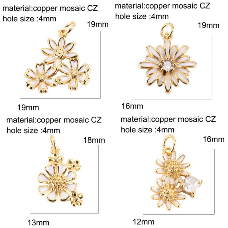 razno cvijeće Privjesci za izradu nakita Zlatna boja Javorov list Tratinčice Diy Naušnice Ogrlica Metalni bakarni cirkon
