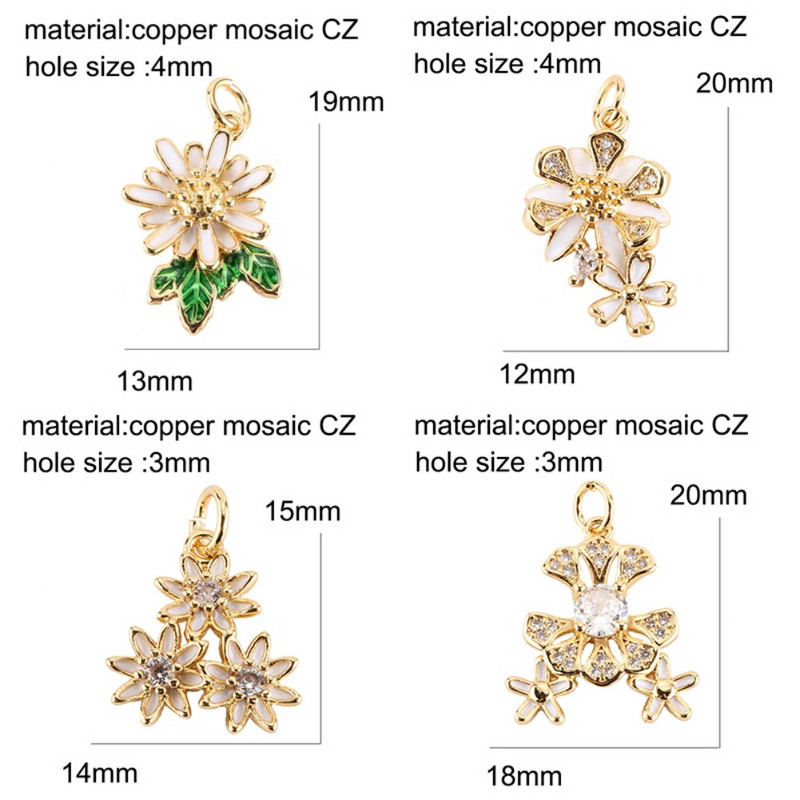 razno cvijeće Privjesci za izradu nakita Zlatna boja Javorov list Tratinčice Diy Naušnice Ogrlica Metalni bakarni cirkon