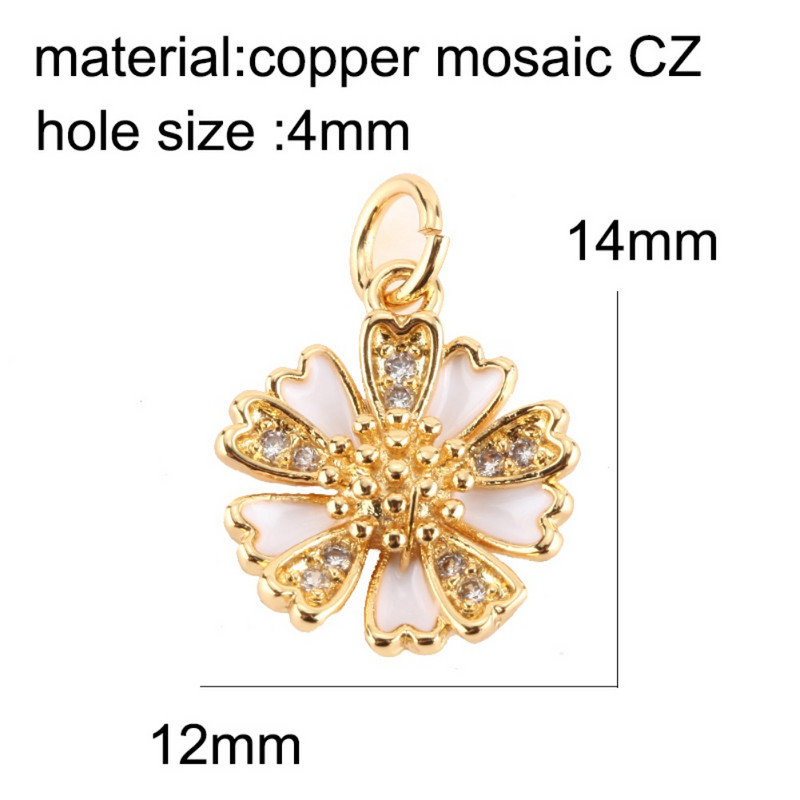 razno cvijeće Privjesci za izradu nakita Zlatna boja Javorov list Tratinčice Diy Naušnice Ogrlica Metalni bakarni cirkon