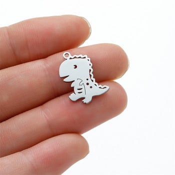 5 τεμάχια/Παρτίδα από ανοξείδωτο ατσάλι Cartoon Lovely Dinosaur Metal Charms Σκουλαρίκι βραχιόλι Diy κολιέ Κοσμήματα κατασκευής χονδρικής μπιμπελό