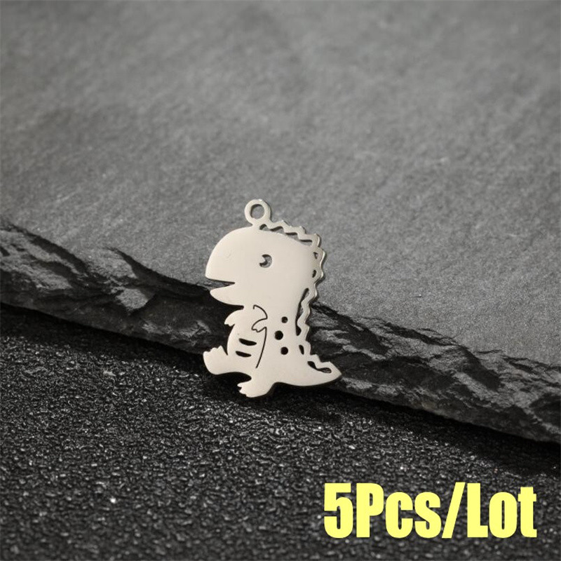 5 tk/partii roostevabast terasest multifilm Armas dinosauruse metallist võlusid kõrvarõngas käevõru isetehtud kaelakee ehete hulgimüük