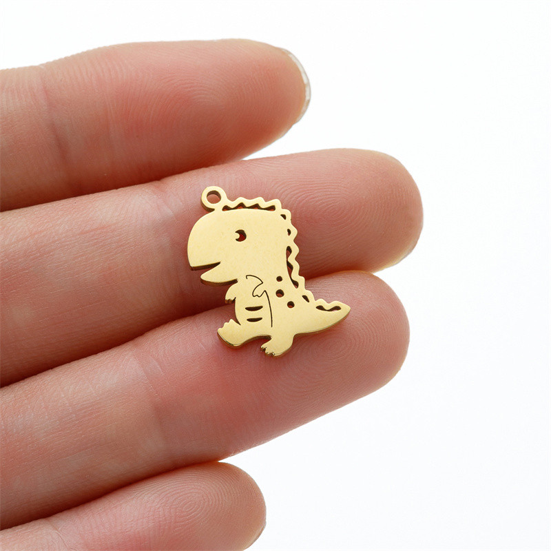 5 tk/partii roostevabast terasest multifilm Armas dinosauruse metallist võlusid kõrvarõngas käevõru isetehtud kaelakee ehete hulgimüük